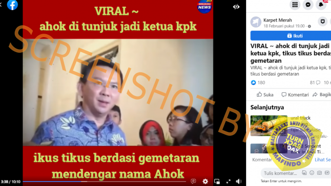 <strong>AHOK JADI KETUA KPK: HOAKS</strong>