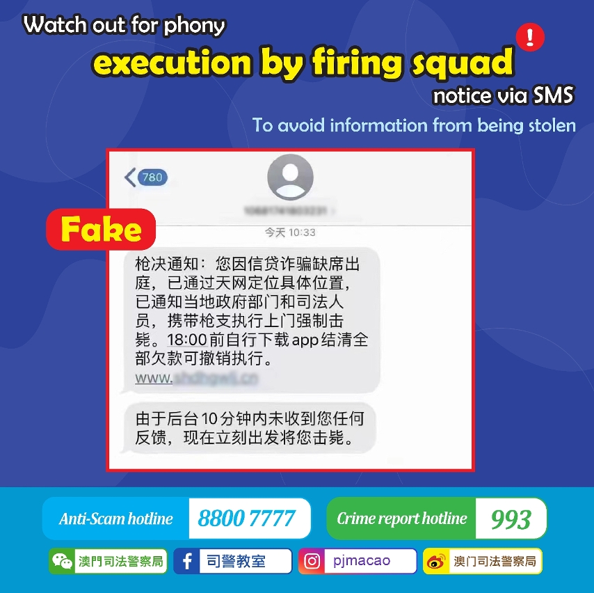 POLICE WARNS OF ‘EXECUTION BY FIRING SQUAD’ SCAM 